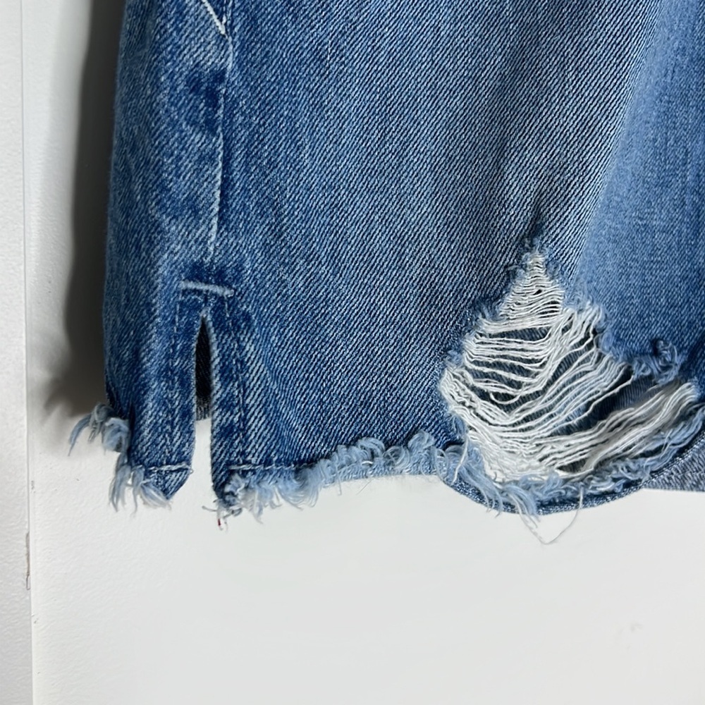🕶️Hand painted 🌈 ombre rainbow Good American denim mom shorts 100% cotton 2/26 - Picture 7 of 8